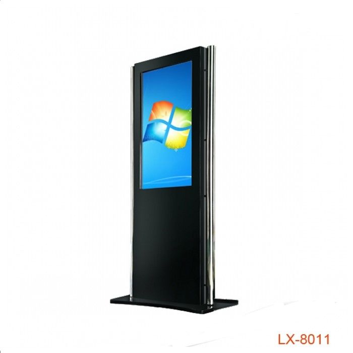 Battery Powered Digital Signage Kiosk Floor Stand Installation With Printer