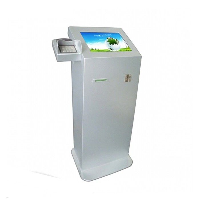 Touch Dual Screen Self Pay Kiosk Custom Logo With Cash Coin Acceptor