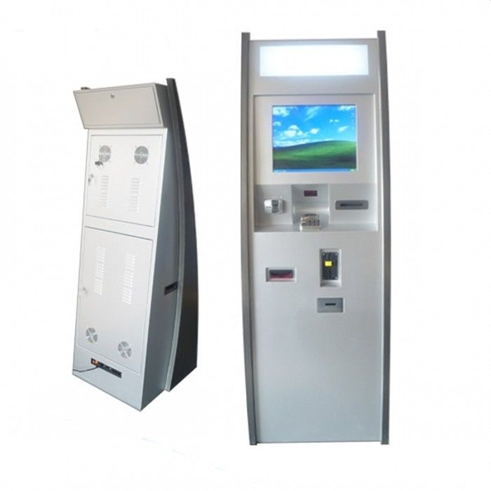 Dual Screen Kiosk Bill Payment Machine With Cash Bar Code Bill Acceptor