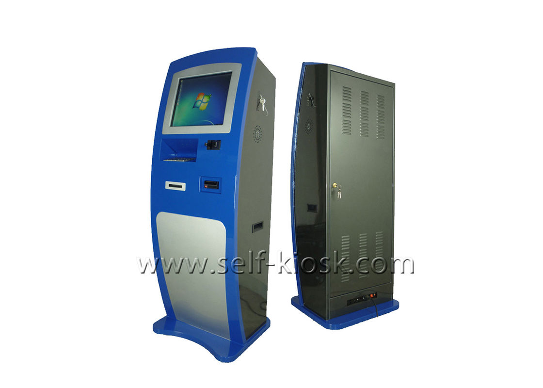 Floor Stand Self Ordering Kiosk With Bill Recycler And Coin Dispenser