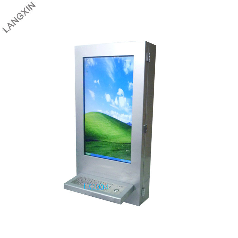 32 Inch Wall Mount Kiosk Customized Logo With Computer And Keyboard
