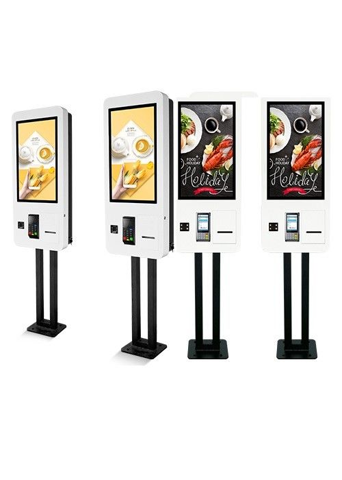 Restaurant Floor Standing Self Ordering Kiosk With Illuminated Menu Board