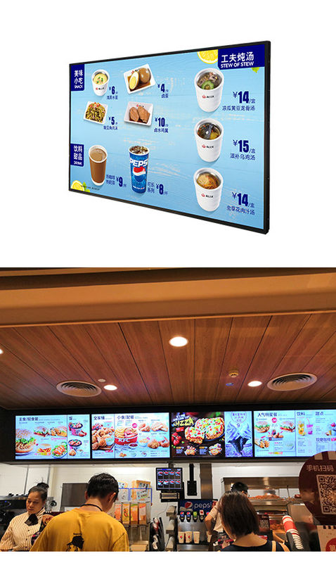 LED Touch Screen Digital Signage Display , Wall Mounted Advertising Display With Camera