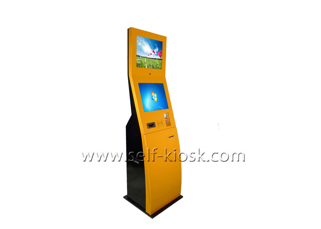 Coin Bill Payment Kiosk Easy Installation With 19 Inch Dual Screen