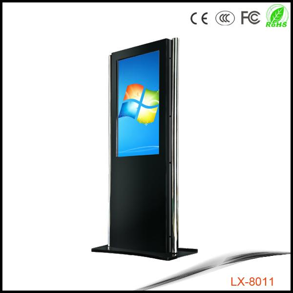 Battery Powered Digital Signage Kiosk Floor Stand Installation With Printer