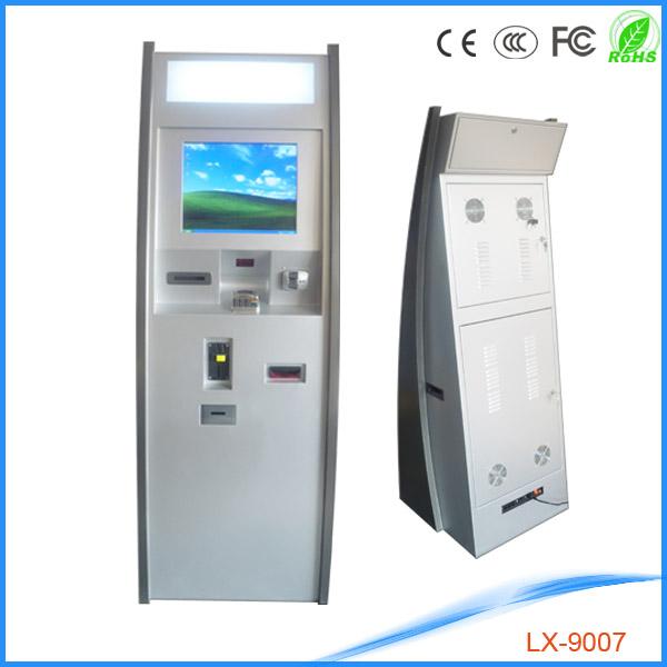Dual Screen Kiosk Bill Payment Machine With Cash Bar Code Bill Acceptor