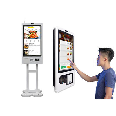 27 Inch Wall Mounted Capacitive self service ordering kiosk for Restaurant