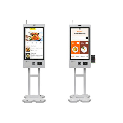 Fast Food Restaurants Self Service Machine , Cash Bill Print Ordering Payment Kiosk