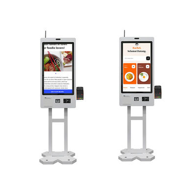 Scan Code Touch Screen Computer Kiosk Machine Restaurant Standing Touch Screen Kiosk