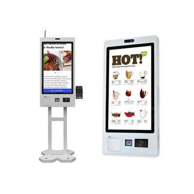 Food Ordering Self Checkout Machines 32 Inch Touch Screen Kiosk Display