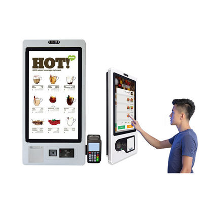 Self Service Touchscreen Monitor Kiosk Restaurant Cash Payment Kiosk With Card Reader