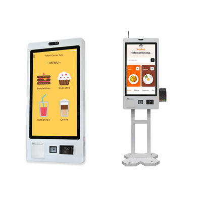 Ethernet Connected Automatic Service Kiosk with Barcode Scanner self ordering kiosks cash card payments