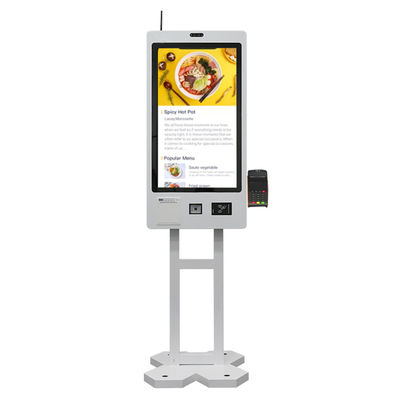 buy 21.5 23.8 27 32 Inch Floor Standing/Wall Mounted Self Ordering Payment Kiosk With QR Code Scanner 80mm Thermal Printer online manufacture