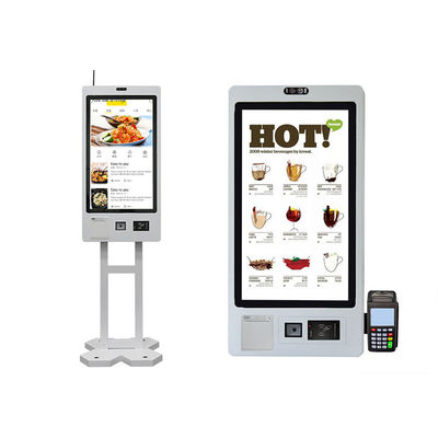 Buy 32 Inch Self Service Payment Kiosk With Printer, Food Ordering Self Cashier Machine online manufacture