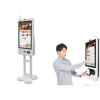 Buy Checkout Self Service Reception Kiosk Fast Food Kiosk 24 Inch Capacitive Order For Cinema online manufacture