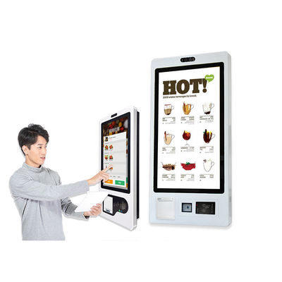Buy Capacitive Retail Self Service Kiosk Restaurant Ordering Touch Screen With Thermal Printer online manufacture