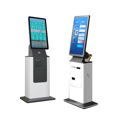 Buy Hotel Modern Smart Self Check in Out Kiosk with Card Dispenser Ticket Printer Passport Scanner Cash Payment Kiosk Terminal online manufacture