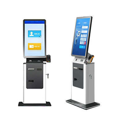 Buy Custom Airport Hotel Parking Check in Kiosk Machine Capacitive Touch Cash Acceptor Card Dispenser Passport Scanner Payment Kiosk online manufacture