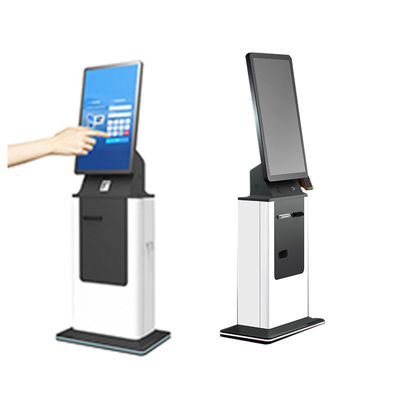 Buy 27 32.Inch Payment Terminal Floor Stand Self Service Touch Screen Passport Scanner Ticket Printer Hotel Check in Payment Kiosk online manufacture