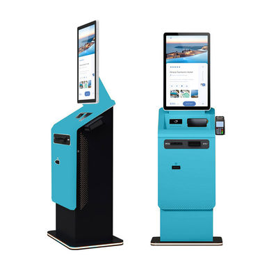 Buy 27 32 Inch POS Floor Stand Payment Kiosks Self Service Passport Scanner NFC Thermal Printer Cash Coin Payment Kiosk Terminal online manufacture