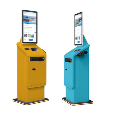 Buy Crtly Standing Touch Screen Kiosk Self Service Bill Payment Ticket Machine Bus Station Kiosk Payment Kiosk Cash Acceptor online manufacture