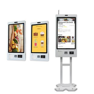 Buy Wall Mounted Android Self Ordering Kiosk Restaurant Touch Screen Food Ordering Kiosk Machine online manufacture