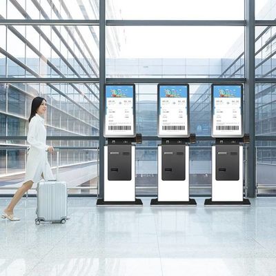 Buy 27'' Self Hotel Airport Check-In Printer Kiosk with Cash Deposit and ATM Function online manufacture