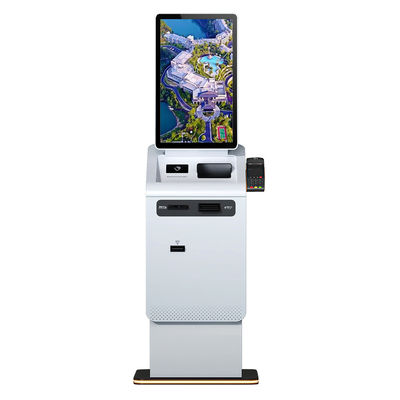 Buy Self Service Kiosk Touch Screen Cash Register POS System Cash Recycle Card Dispenser Payment Kiosk Terminal online manufacture