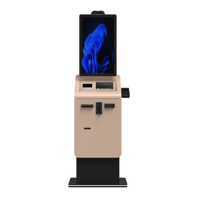 Buy Airport Hotel Self Service Passport Reader Cash Dispenser Ticket Credit Card Payment Kiosk Currency Exchange Kiosk Machine online manufacture