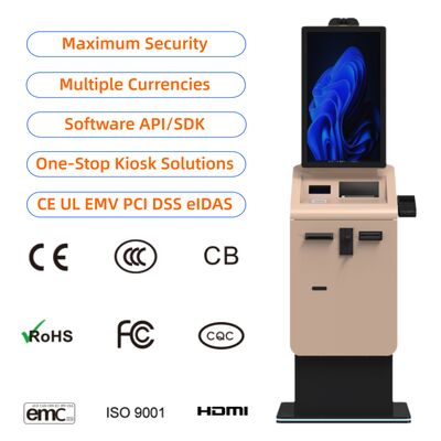 Buy Self Service Bill Payment Foreign Currency Exchange Kiosk Machine Cash Coin Dispenser SDK Floor Standing online manufacture