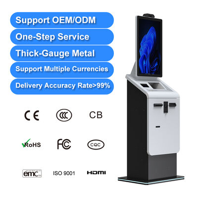 Buy OEM/ODM Kiosk Manufacturer  27 32 Inch Cash Payment Kiosk Bill Payment Terminal Scanner Card Dispenser Printer Payment Kiosk online manufacture