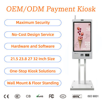 Buy 21.5/27/32 Inch POS Touch Screen Self Checkout Machine Payment Terminal Fast Food Self Ordering Kiosk for Restaurant online manufacture