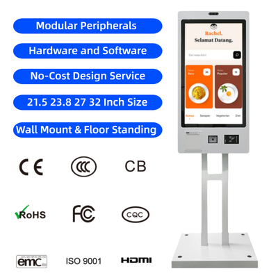 Buy OEM ODM Wall Mount Restaurant Payment Kiosk Terminal Capacitive Touch Screen Self Service Receipt Printer Ordering Kiosk online manufacture
