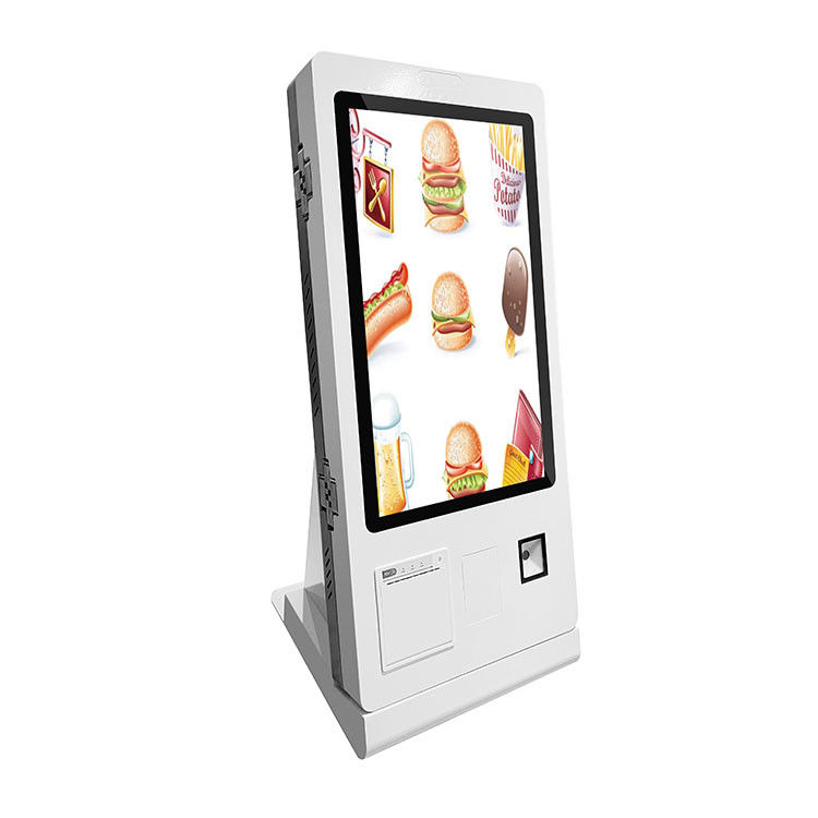 Free Standing Self Ordering Kiosk Mounted Food Printer QR Code Scanner NFC Card