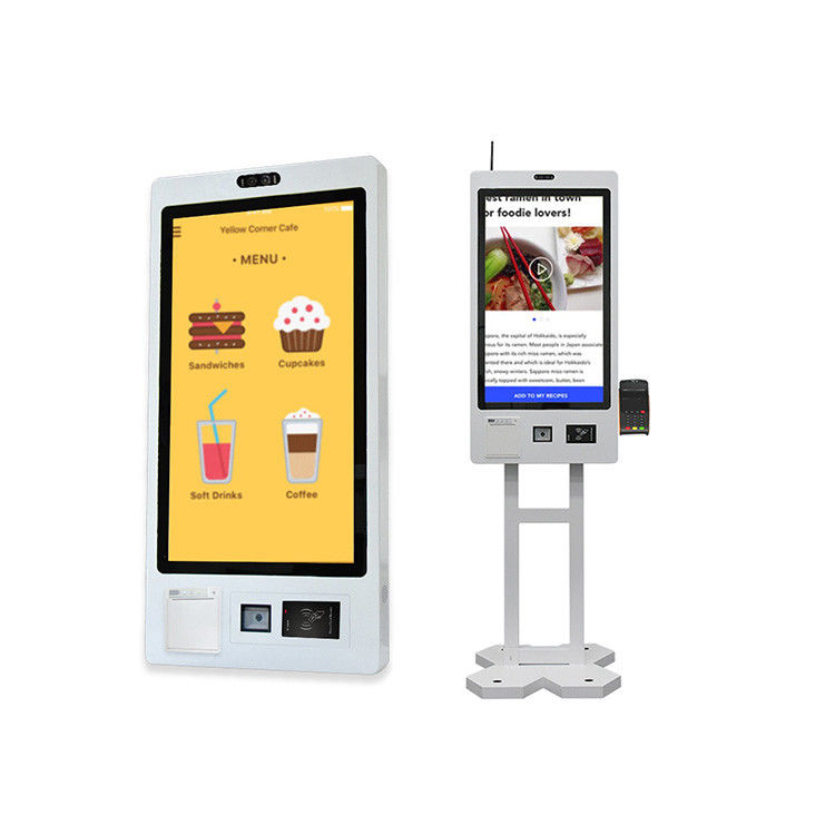 32'' Supermarket Self Service Food Ordering Kiosks Wall Mounted / Desktop / Vertical