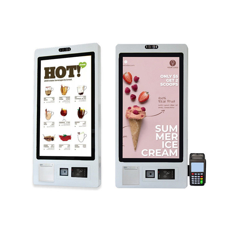 WiFi / Bluetooth / Ethernet Restaurant Self Ordering Kiosk With LCD Touchscreen Display