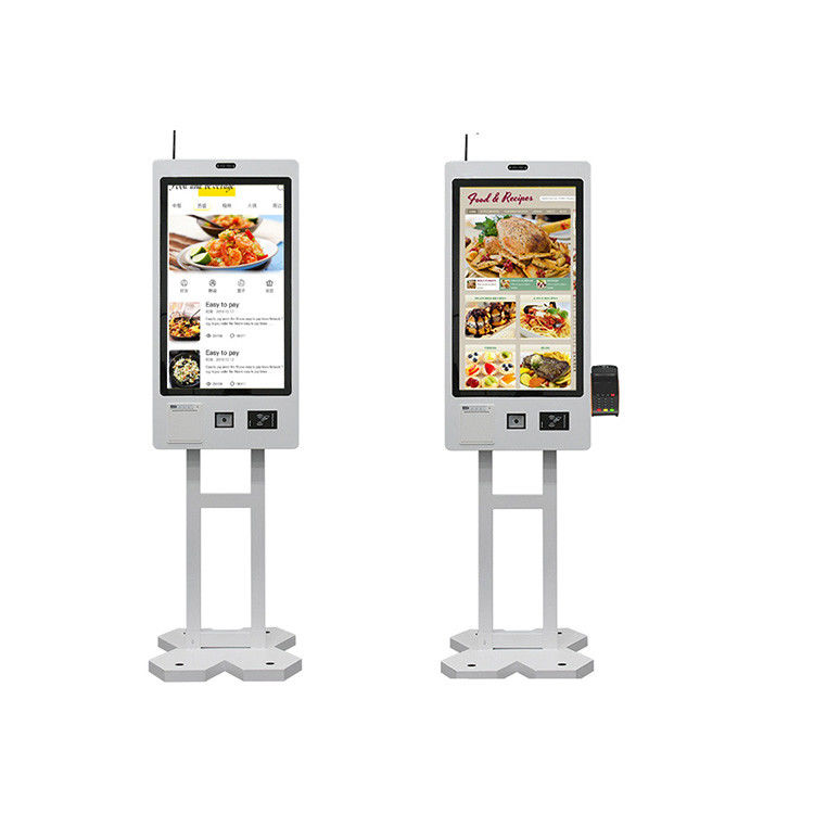 Touch Screen Self Order Floor Standing Food Ordering Kiosk For Restaurants