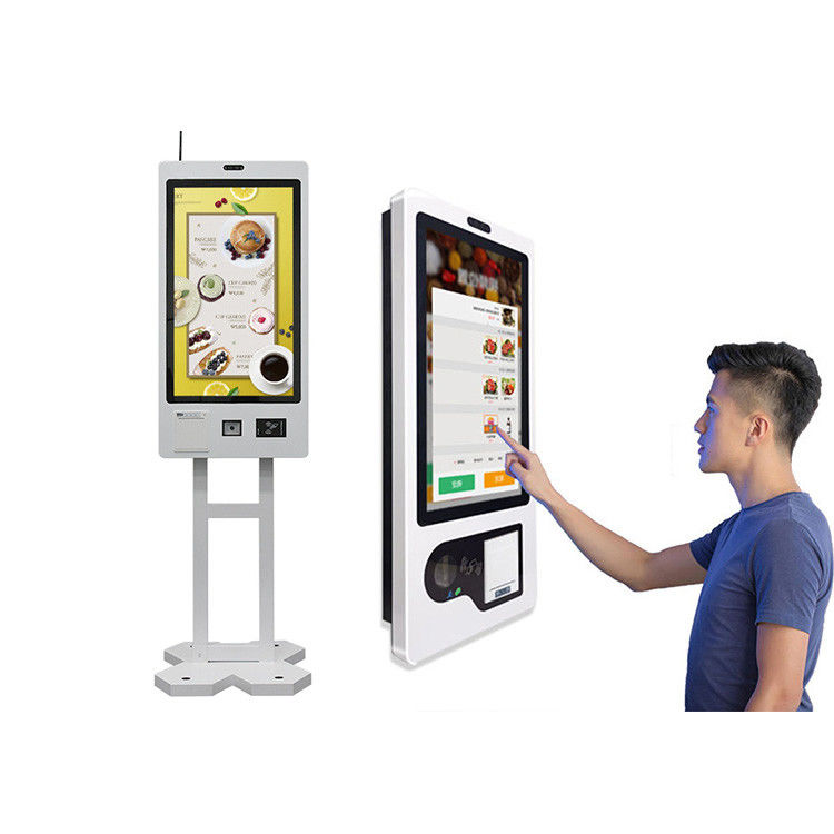 Touch Screen Self Order Floor Standing Food Ordering Kiosk For Restaurants