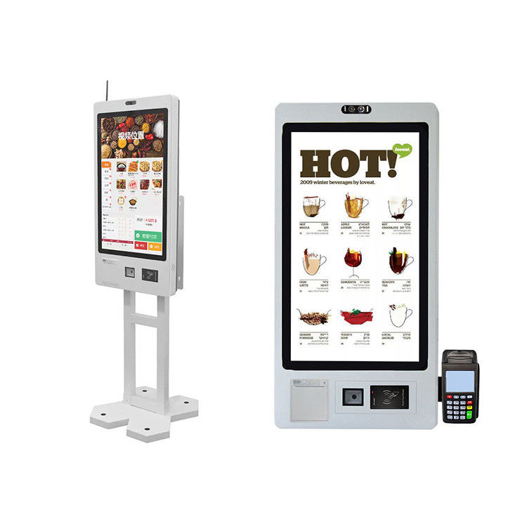 Restaurant Ticket Vending Machine Wall Mounted Kiosks With Printer And Scanner