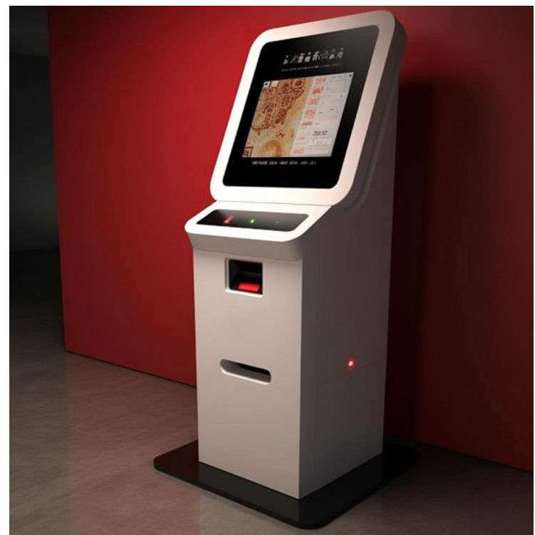 Self Service 23Inch Touchscreen Hotel Check in Kiosk With Card Dispenser