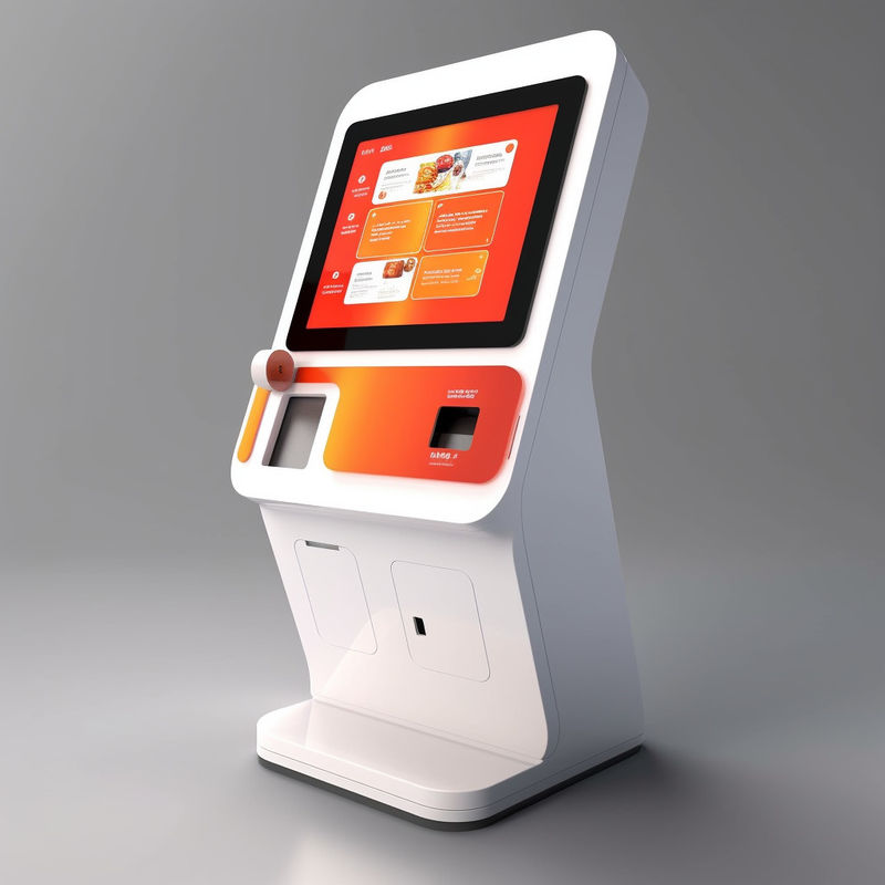 27 Inch Cash Register Coin Receiver Self Service Payment Kiosk NFC Card Reader