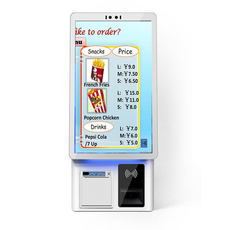 QR Code And RFID Self Service Kiosk With 10 Point Capacitive Touch For Ticket Printing