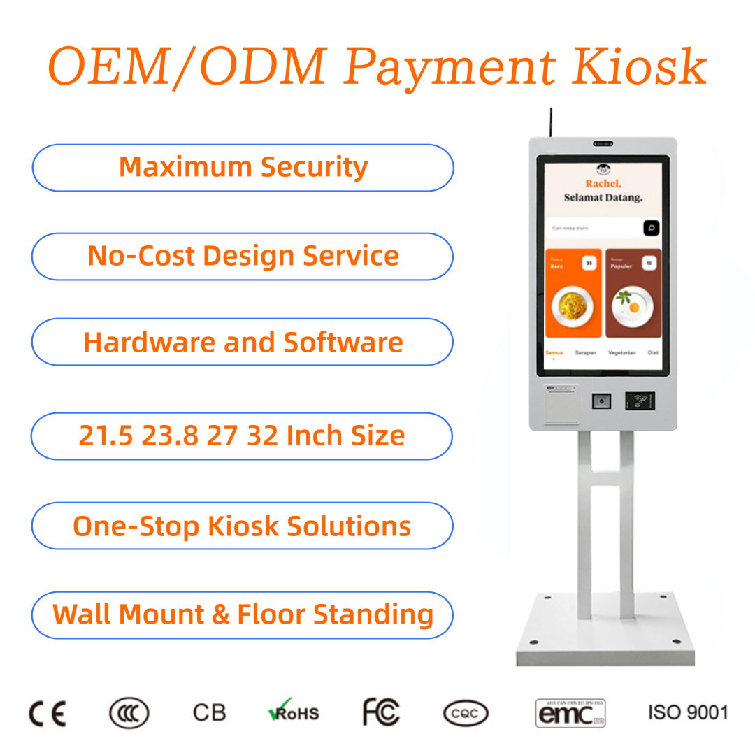 Touch Screen Self Ordering Kiosk with Payment & Printer