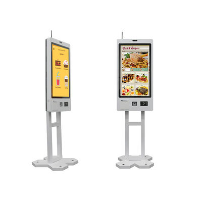 21.5 23.8 27 32 Inch Touch Screen Self Service QR Code Scanner Ticket Receipt Printer Ordering Payment Kiosk for Restaurant