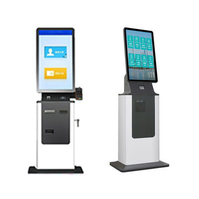 Touch Screen Android System Hotel Check in Kiosk Floor Standing Cash Acceptor QR Code Scanner Barcode Reader Indoor Use SDK