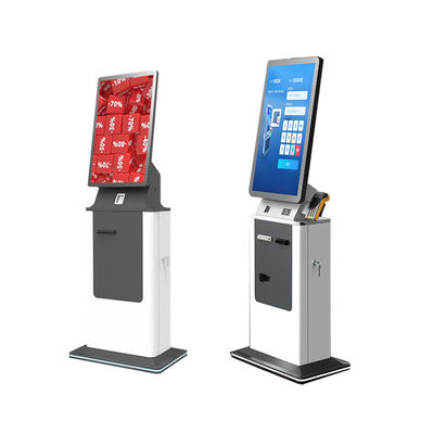 Advanced Check-In Kiosk with Touch Screen Self-Service A4 Printer Passport Scanner Cash Coin Payment Resolution 1920*1080