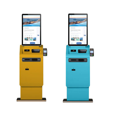 Capacitive Touch Screen Self Service Cash Currency Exchange Checkout Payment Kiosk with Credit Card Passport Reader