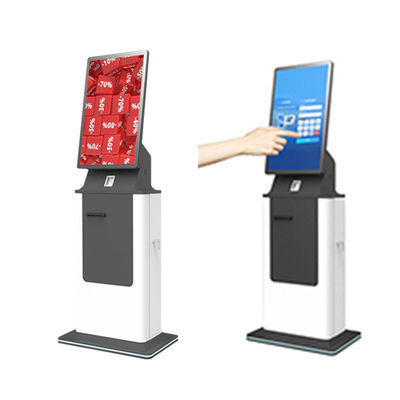 High Capacity Bill Acceptor Self Service Kiosk Terminal with 32Inch Capacitive Touch Screen and QR Code Scanner