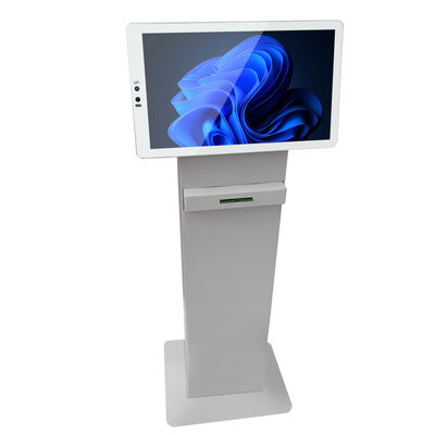 Floor Standing 21.5 Inch Touch Screen Self Service Kiosk with QR Scanner and Receipt Printer for Restaurants