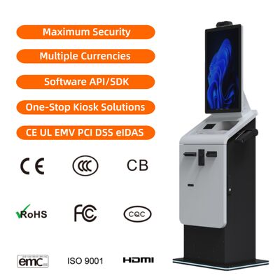 Self Service Payment Terminal  Touch Screen Self Airport Check in Cash Recycler and Ticket Printer Cash Dispenser Payment Kiosk